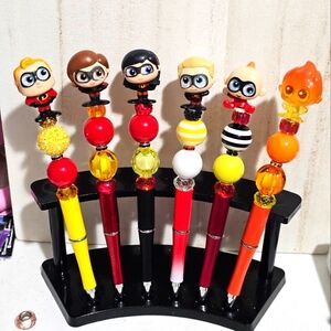 Superhero Character Pen Set - Red, Yellow, Black
